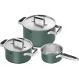 Kookpotten- & Koekenpannenset 3-delig, Groen