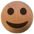 Grinning Face 7 cm, Eikenhout