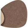 Curve Dubbelzijdige Recycled Leren Placemat 37x44 cm, Cloud Bruin/Nupo Sand