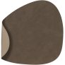 Curve Dubbelzijdige Recycled Leren Placemat 37x44 cm, Nupo Kaviaar/Kleibruin