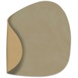 Dubbelzijdig Recycled Leren Onderzetter 11x13 cm, Nupo Herbal Dust/Khaki