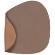 Dubbelzijdig Recycled Leren Onderzetter 11x13 cm, Nupo Truffle/Old Rose